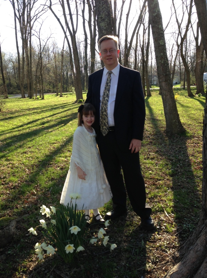 A going to father/daughter dance with my husband.