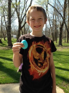 S with his favorite egg.